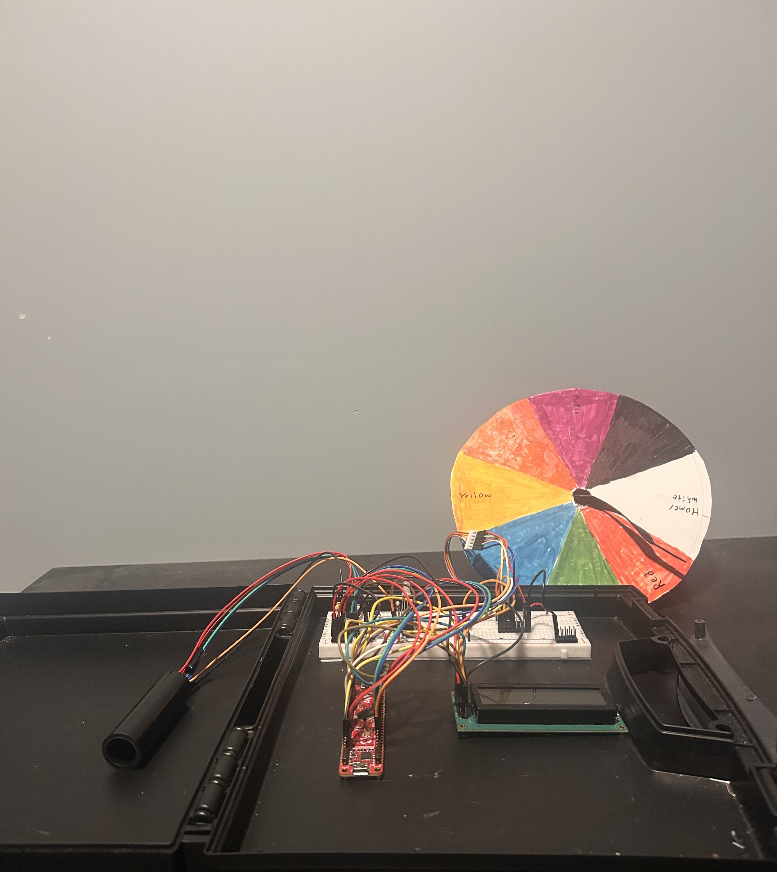 Picture of the Colour Sensor and Wheel